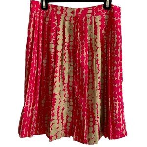 Harper And Gray Red And Tan Abstract Button Down  Pleated Mini Skirt Size XL